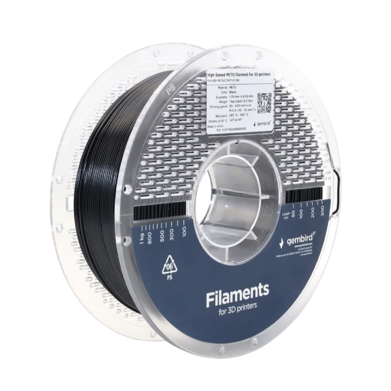 Filament pentru imprimantă 3d gembird 3dp-petg1.75hy-01-bk, petg, negru , 1.75 mm, 1kg 2