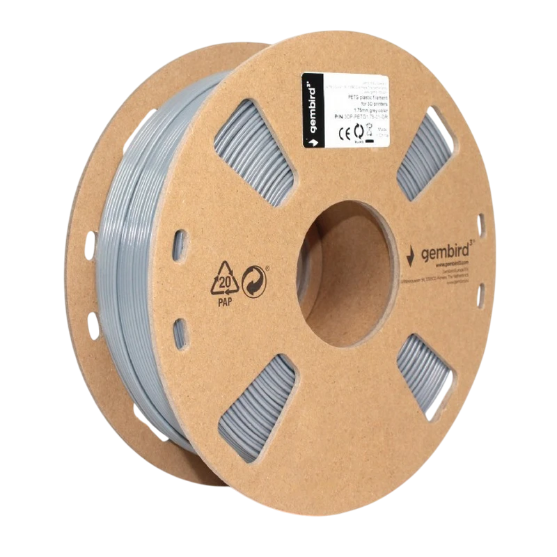 Filament pentru imprimantă 3d gembird 3dp-petg1.75-01-gr, petg, gri, 1.75 mm, 1kg 2