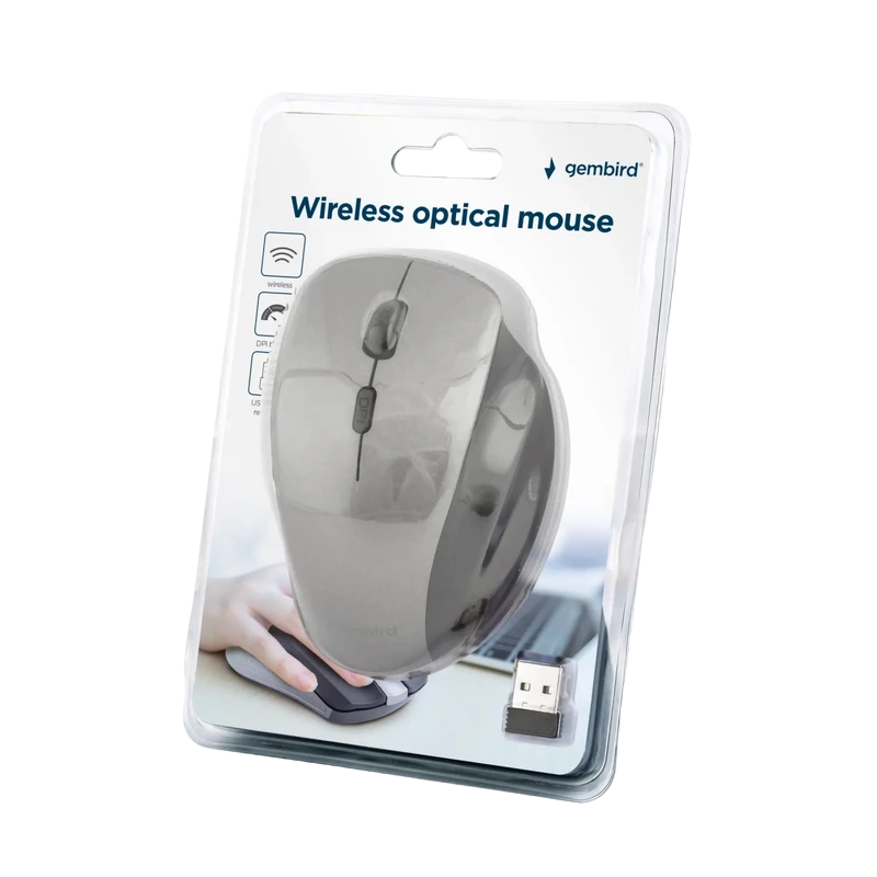 Mouse wireless gembird musw-6b-02, gri | negru 2
