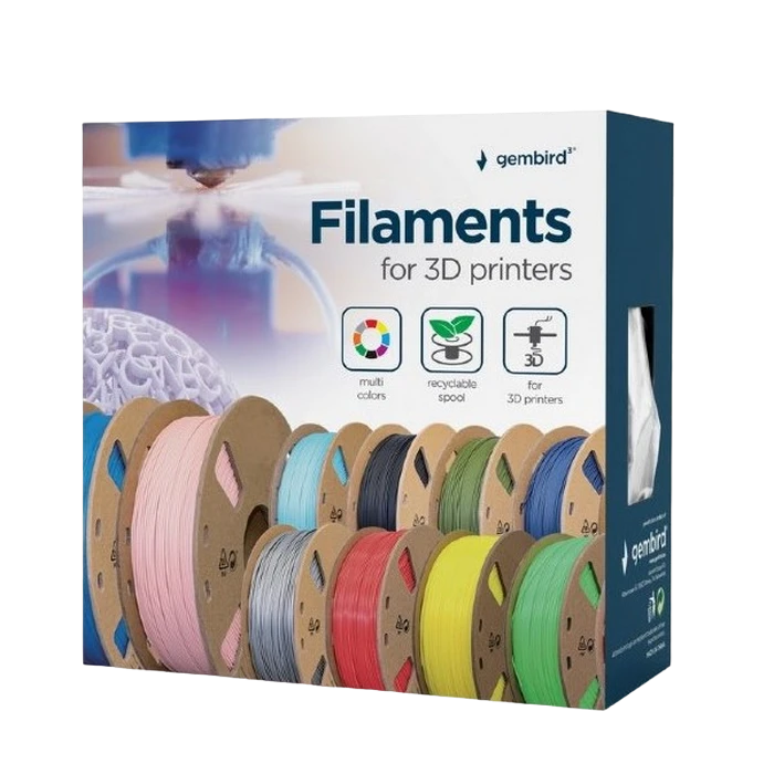 Filament pentru imprimantă 3d gembird 3dp-petg1.75-01-nat, petg, transparent, 1.75 mm, 1 kg 2