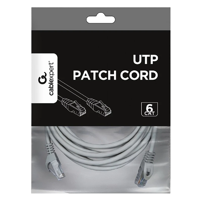Патч-корд cablexpert pp6u-5m, cat6 utp, 5м, серый 2