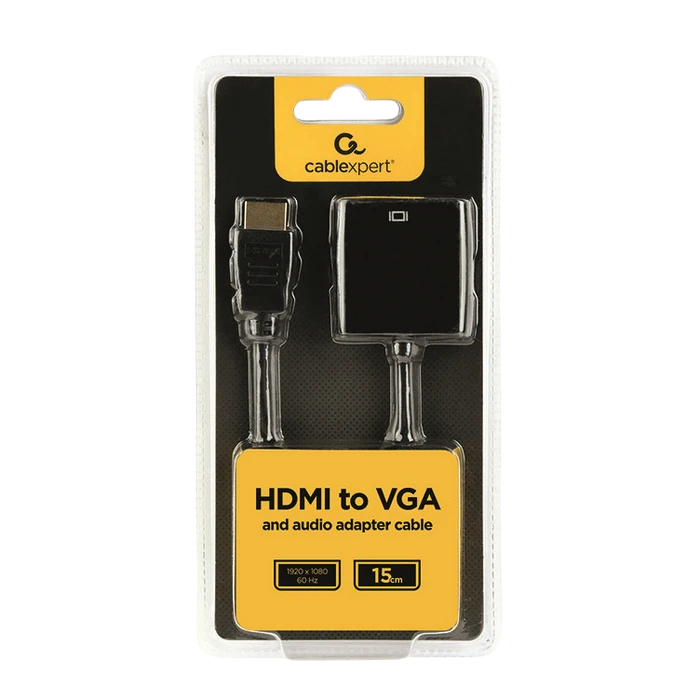 Convertor video/audio cablexpert a-hdmi-vga-03, hdmi (m) - vga d-sub, 0,15m, negru 3