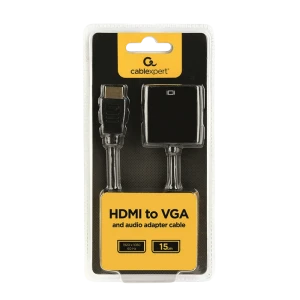Convertor video/audio cablexpert a-hdmi-vga-03, hdmi (m) - vga d-sub, 0,15m, negru Thumbnail 3