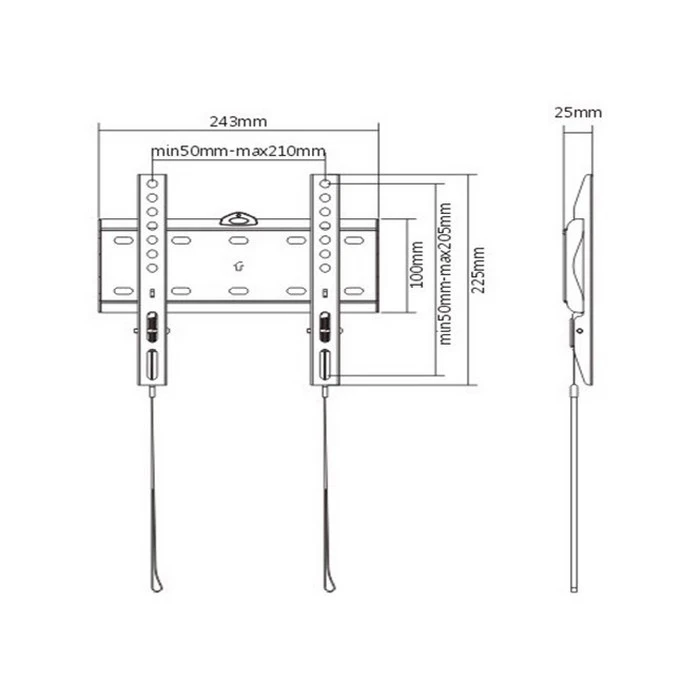 Suport fixat pe perete gembird wm-42f-01, negru 2
