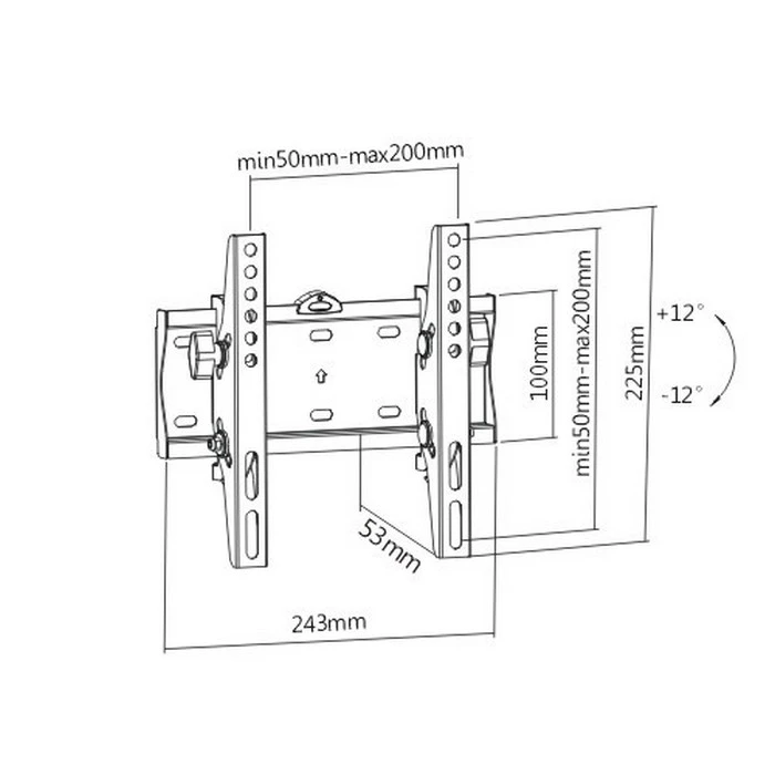 Наклонное настенное крепление gembird wm-42t-02, чёрный 3