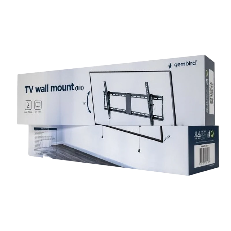 Suport tv de perete gembird wm-90t-01, negru 2