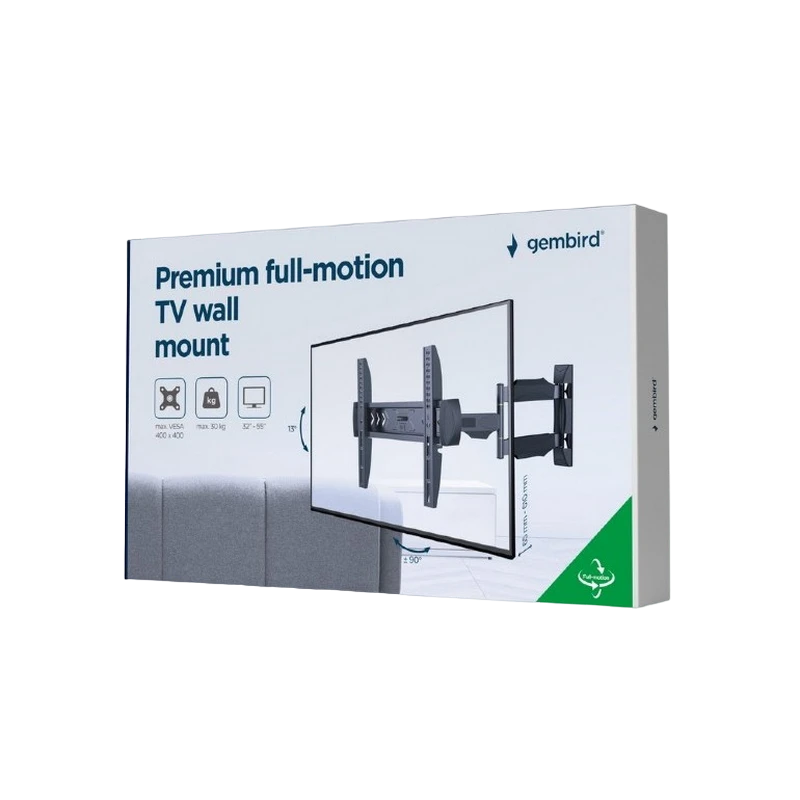 Suport tv de perete gembird wm-55st-02, negru 7