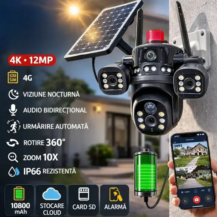 Camera de supraveghere alimentata cu solar (spm-t series) / 12 vc6-4g 3