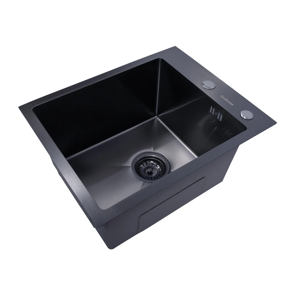 Кухонная мойка handmade sandonna hd4050 (чёрный) 6