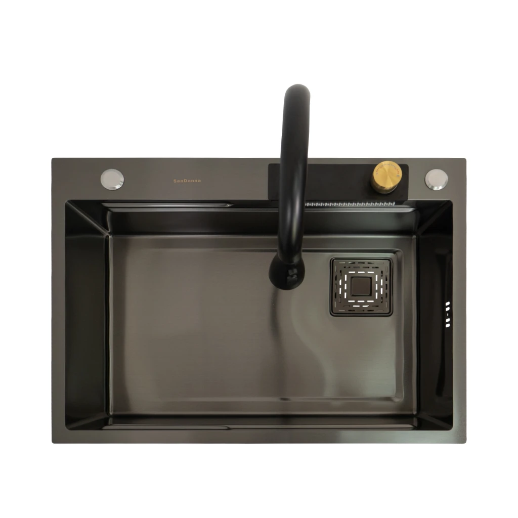 Кухонная мойка handmade sandonna hd6850 (чёрный) 3