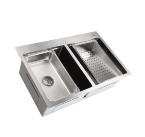 Chiuveta handmade sandonna hd7850 dubla crom satin