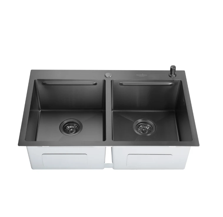 Chiuveta handmade sandonna hd7850 dubla negru 2