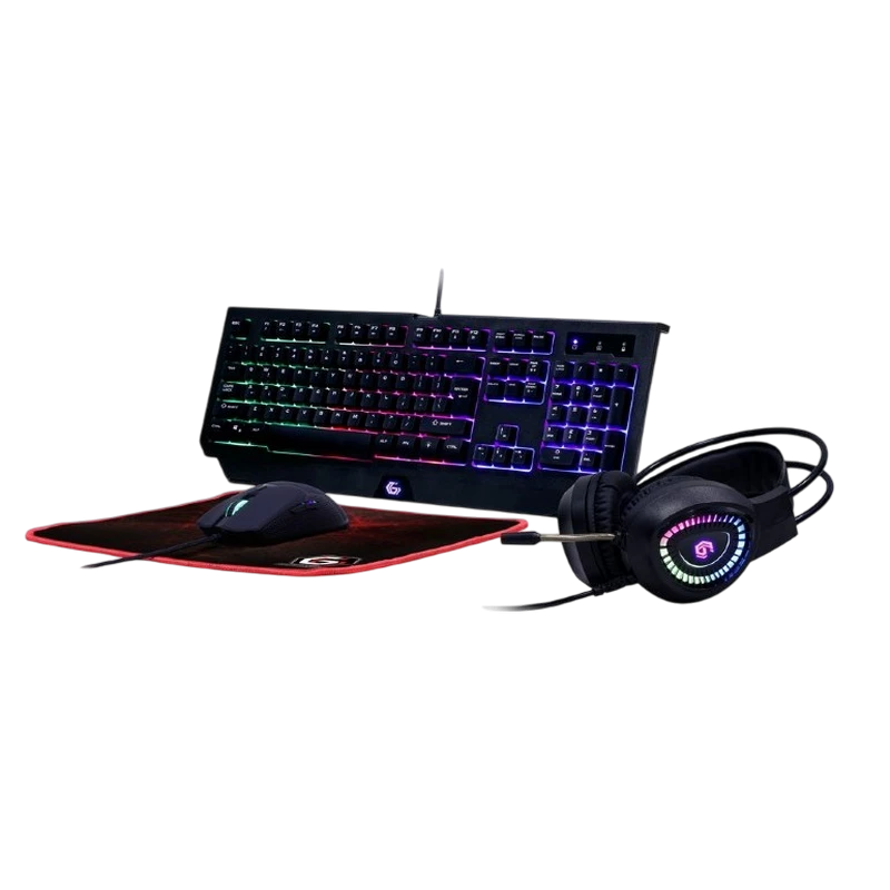Set tastatură + mouse + mouse pad + căști gembird ggs-umgl4-01, cu fir, negru 3