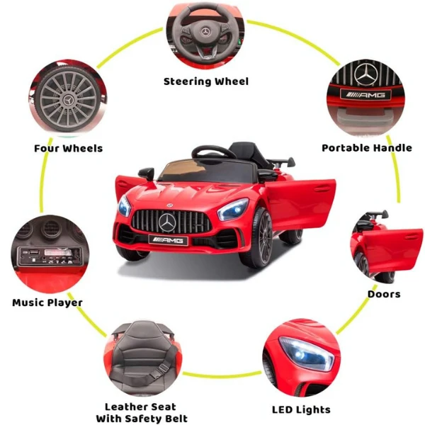 Mașinuță mercedes-amg gt r, baterie 12v4.5ah, 2 motoare de 25w 4