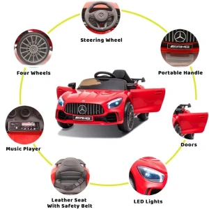Mașinuță mercedes-amg gt r, baterie 12v4.5ah, 2 motoare de 25w Thumbnail 4
