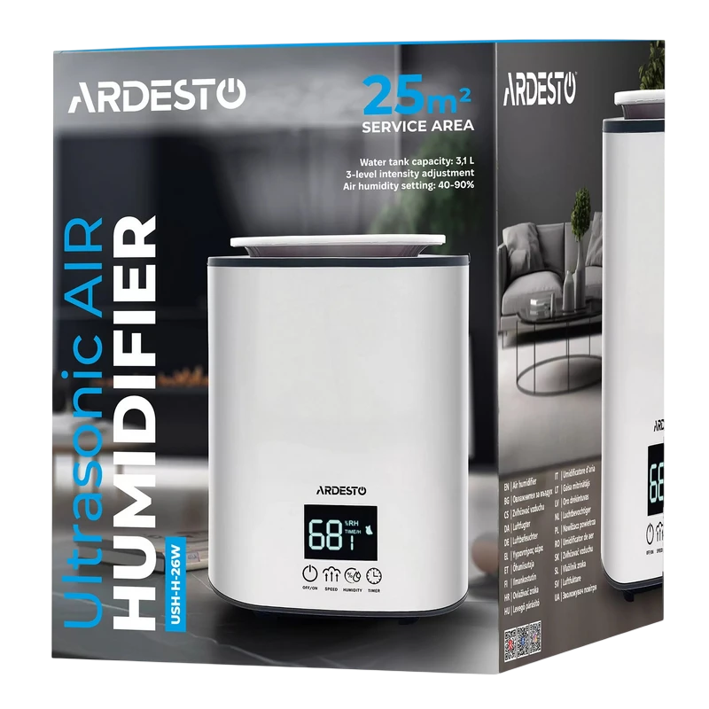 Увлажнитель воздуха ardesto ush-h-26w, белый 2