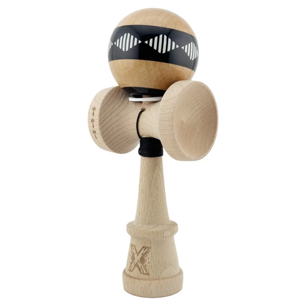"kendama x original: frequency", profesionala, flippy, rulment metalic, ața 62/65 cm, cupe mari, 7.5 х 6 х 18 cm, negru-maro 5