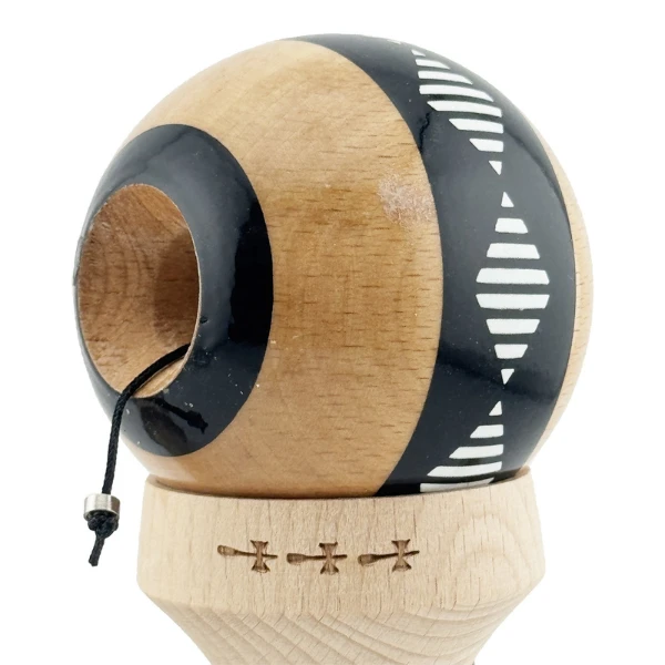 "kendama x original: frequency", profesionala, flippy, rulment metalic, ața 62/65 cm, cupe mari, 7.5 х 6 х 18 cm, negru-maro 8