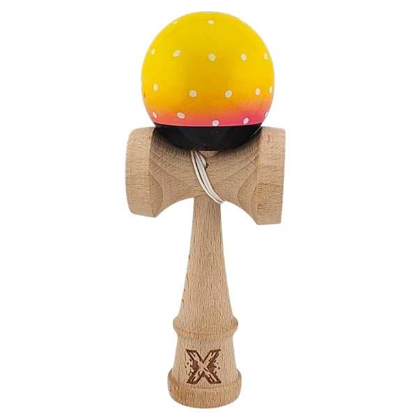 "kendama flippy x original", profesională, ultra aderent, 7 х 6 х 18 cm, ața 35 cm, galben-roz-negru 2