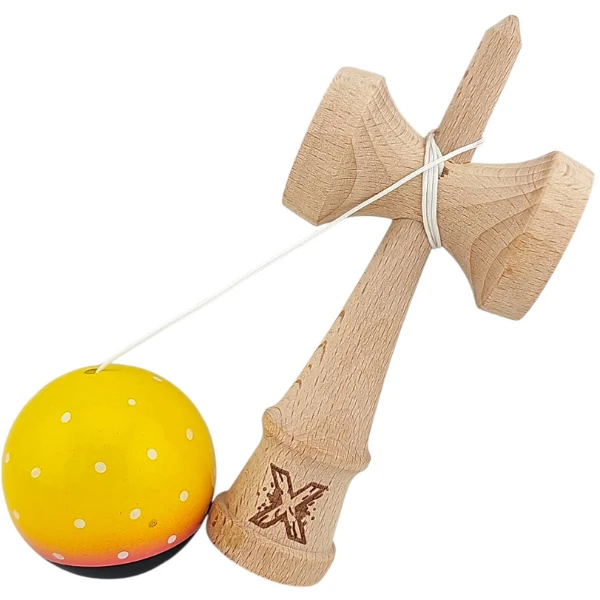 "kendama flippy x original", profesională, ultra aderent, 7 х 6 х 18 cm, ața 35 cm, galben-roz-negru 4