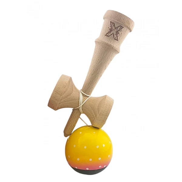 "kendama flippy x original", profesională, ultra aderent, 7 х 6 х 18 cm, ața 35 cm, galben-roz-negru 5