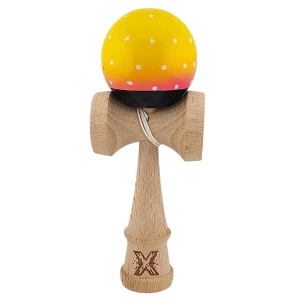 "kendama flippy x original", profesională, ultra aderent, 7 х 6 х 18 cm, ața 35 cm, galben-roz-negru Thumbnail 2