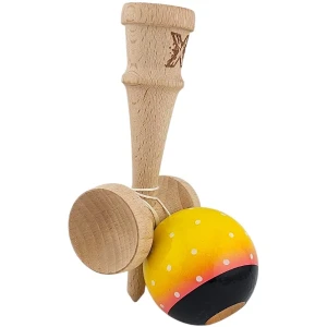 "kendama flippy x original", profesională, ultra aderent, 7 х 6 х 18 cm, ața 35 cm, galben-roz-negru Thumbnail 6