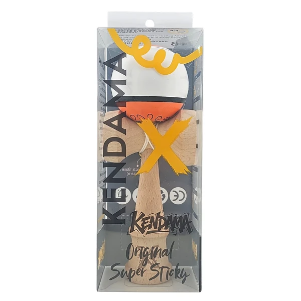 "kendama flippy x original", profesională, ultra aderent, 7 х 6 х 18 cm, ața 35 cm, alb-portocaliu 3