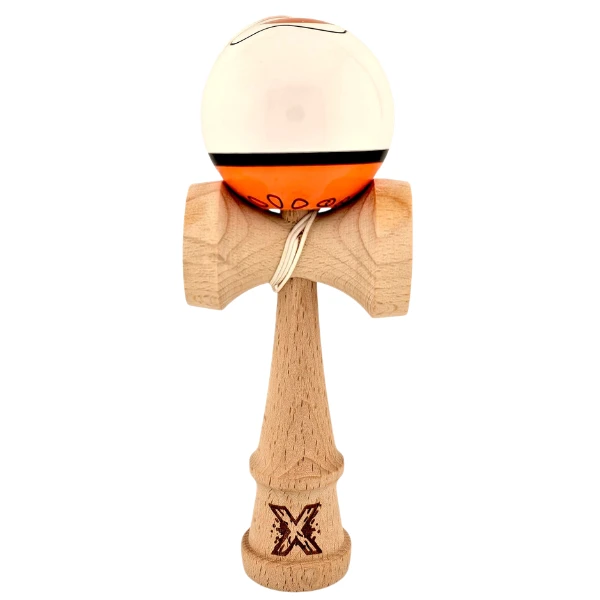 "kendama flippy x original", profesională, ultra aderent, 7 х 6 х 18 cm, ața 35 cm, alb-portocaliu 2