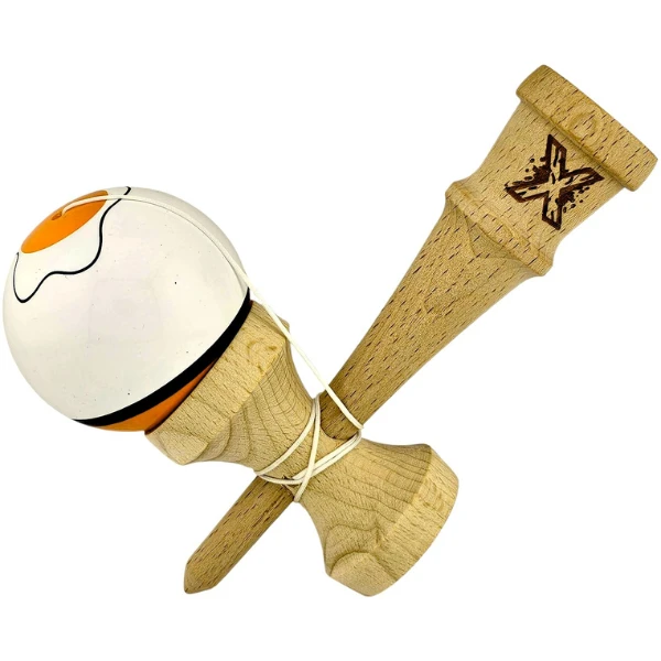 "kendama flippy x original", profesională, ultra aderent, 7 х 6 х 18 cm, ața 35 cm, alb-portocaliu 5