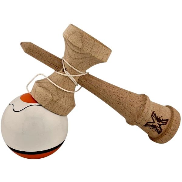 "kendama flippy x original", profesională, ultra aderent, 7 х 6 х 18 cm, ața 35 cm, alb-portocaliu 4
