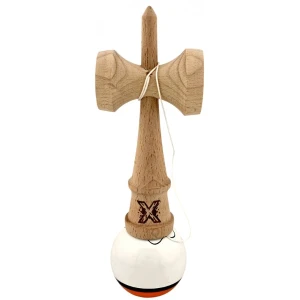 "kendama flippy x original", profesională, ultra aderent, 7 х 6 х 18 cm, ața 35 cm, alb-portocaliu Thumbnail 6