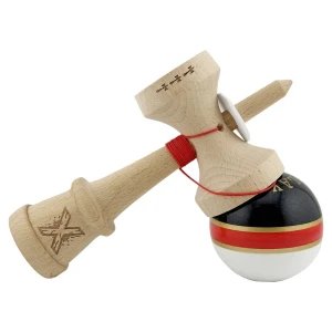 "kendama x original: royal spike", profesionala, flippy, rulment metalic, ața 62/65 cm, cupe mari, 7.5 х 6 х 18 cm, inel roșu Thumbnail 7