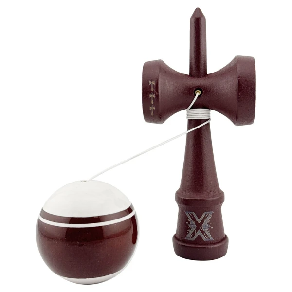 "kendama flippy x original", profesionala, rulment metalic, ața 55 cm, ultra aderent, 7 x 6 x 18.5 cm, alb-maro 5