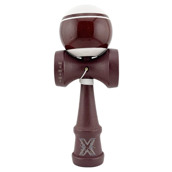 "kendama flippy x original", profesionala, rulment metalic, ața 55 cm, ultra aderent, 7 x 6 x 18.5 cm, alb-maro 2