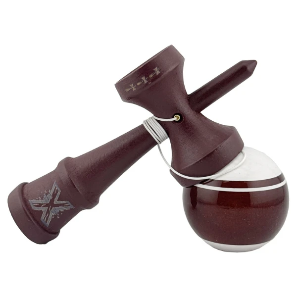 "kendama flippy x original", profesionala, rulment metalic, ața 55 cm, ultra aderent, 7 x 6 x 18.5 cm, alb-maro 4
