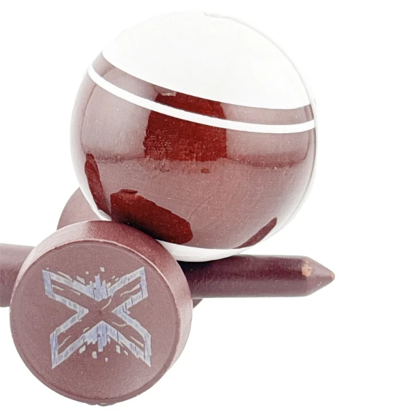 "kendama flippy x original", profesionala, rulment metalic, ața 55 cm, ultra aderent, 7 x 6 x 18.5 cm, alb-maro 8