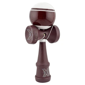 "kendama flippy x original", profesionala, rulment metalic, ața 55 cm, ultra aderent, 7 x 6 x 18.5 cm, alb-maro Thumbnail 10