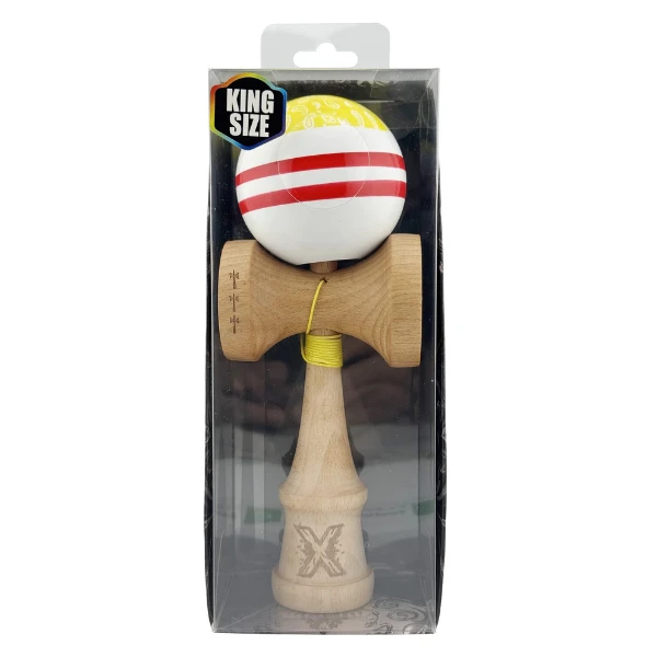 "kendama x original: chicanos", profesionala, flippy, rulment metalic, ața 62/65 cm, cupe mari, 7.5 х 6 х 18 cm, galben-alb 3