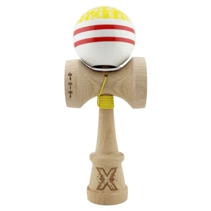 "kendama x original: chicanos", profesionala, flippy, rulment metalic, ața 62/65 cm, cupe mari, 7.5 х 6 х 18 cm, galben-alb Thumbnail 2
