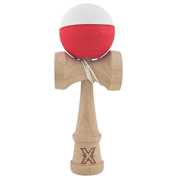 "kendama flippy x original", profesională, 7 х 6 х 18 cm, ața 35 cm, alb-roșu 2