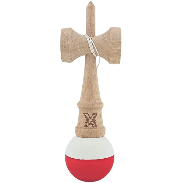 "kendama flippy x original", profesională, 7 х 6 х 18 cm, ața 35 cm, alb-roșu 6