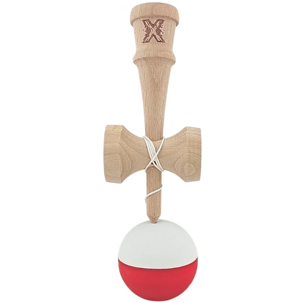"kendama flippy x original", profesională, 7 х 6 х 18 cm, ața 35 cm, alb-roșu 5