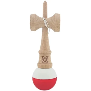 "kendama flippy x original", profesională, 7 х 6 х 18 cm, ața 35 cm, alb-roșu Thumbnail 6
