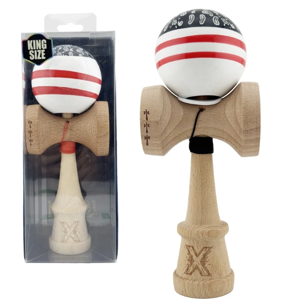 "kendama x original: chicanos", profesionala, flippy, rulment metalic, ața 62/65 cm, cupe mari, 7.5 х 6 х 18 cm, roșu-alb-negru 2