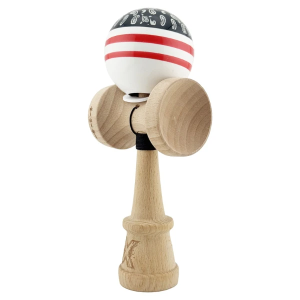 "kendama x original: chicanos", profesionala, flippy, rulment metalic, ața 62/65 cm, cupe mari, 7.5 х 6 х 18 cm, roșu-alb-negru 5