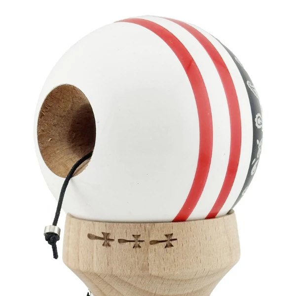 "kendama x original: chicanos", profesionala, flippy, rulment metalic, ața 62/65 cm, cupe mari, 7.5 х 6 х 18 cm, roșu-alb-negru 8