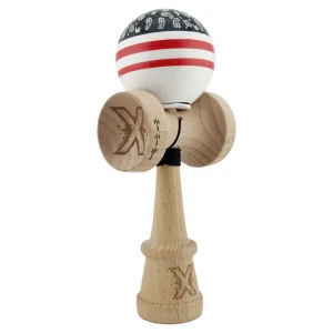 "kendama x original: chicanos", profesionala, flippy, rulment metalic, ața 62/65 cm, cupe mari, 7.5 х 6 х 18 cm, roșu-alb-negru Thumbnail 4