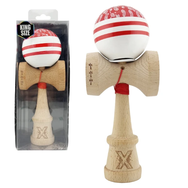 "kendama x original: chicanos", profesionala, flippy, rulment metalic, ața 62/65 cm, cupe mari, 7.5 х 6 х 18 cm, roșu-alb 2