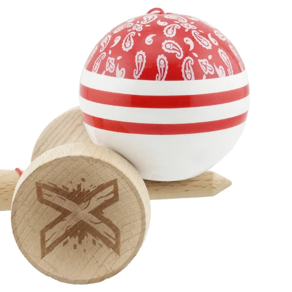 "kendama x original: chicanos", profesionala, flippy, rulment metalic, ața 62/65 cm, cupe mari, 7.5 х 6 х 18 cm, roșu-alb 8